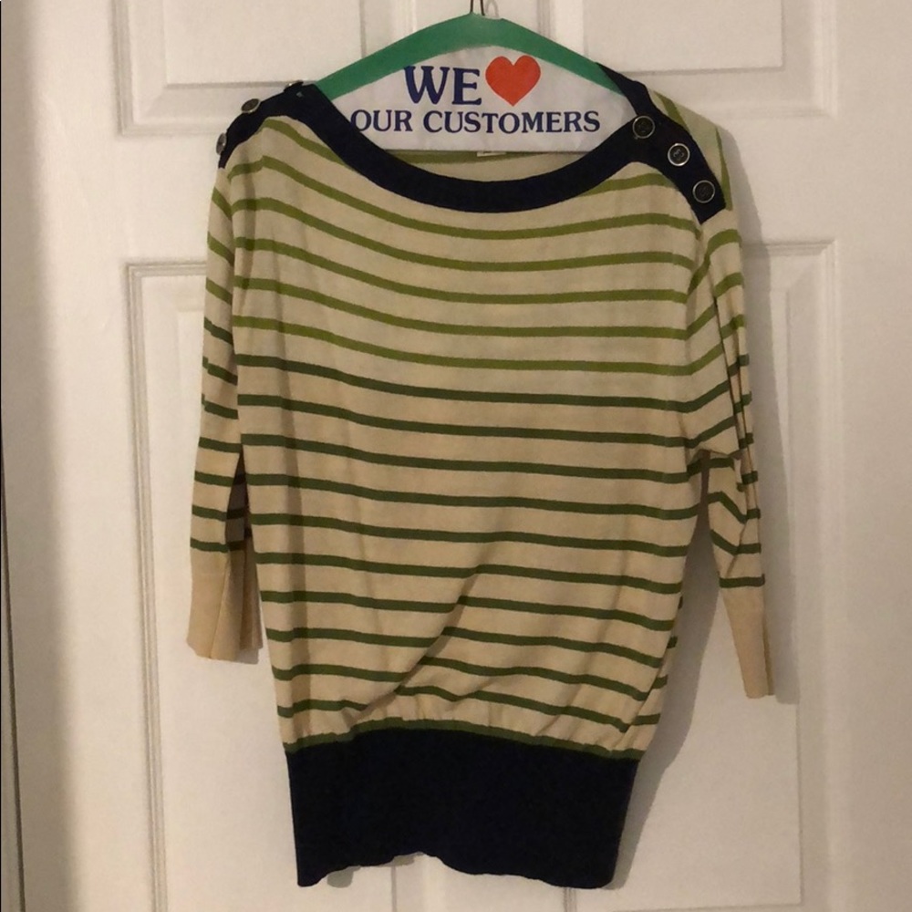 Green striped sweater